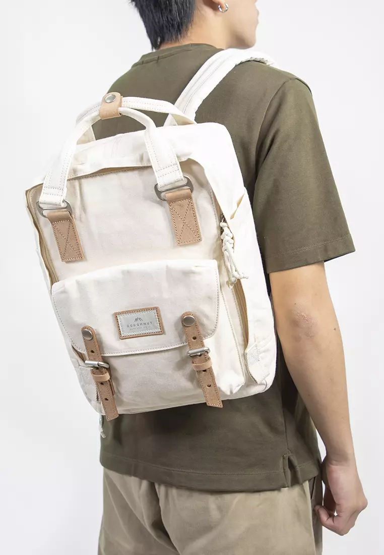 Doughnut Macaroon Organic Cotton Series Beige Backpack 2024 Buy