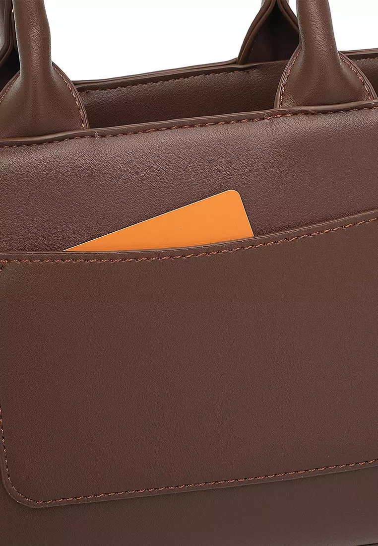 Women's Top Handle Bag / Sling Bag / Crossbody Bag / Shoulder Bag (Tas Tangan Wanita / Tas Selempang Wanita / Tas Bahu Wanita) - Cokelat