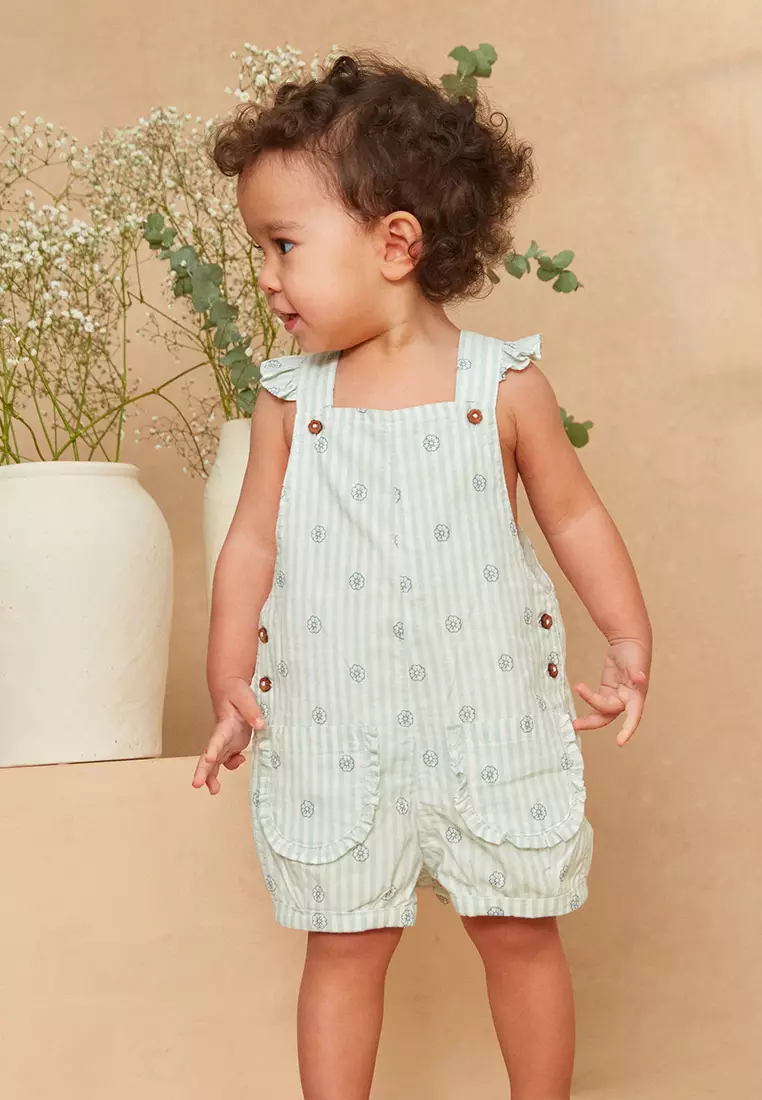 Buy Sergent Major Turquoise And Ivory Striped Short Overall 2026 Online ...