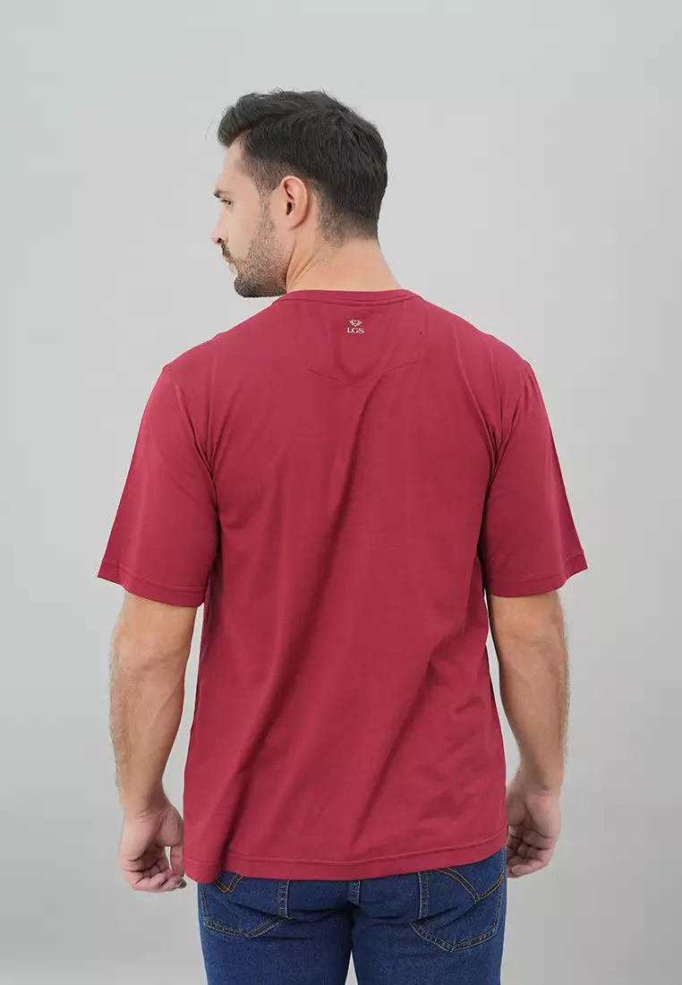 LGS - Kaos Casual Pria Motif Sablon Warna Merah CTS.231.N3352.01.C