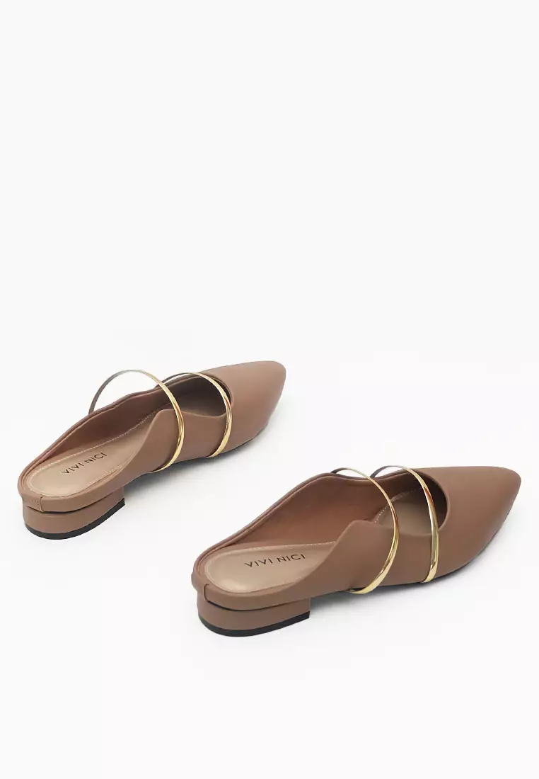 VIVI NICI - Chava Sandal Mules Hak 2 cm Milk Coffee