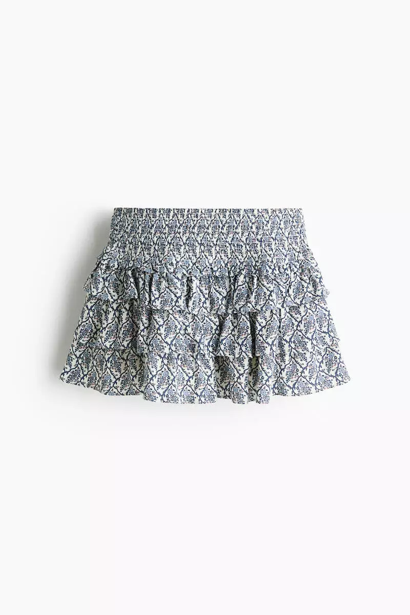 Tiered viscose mini skort