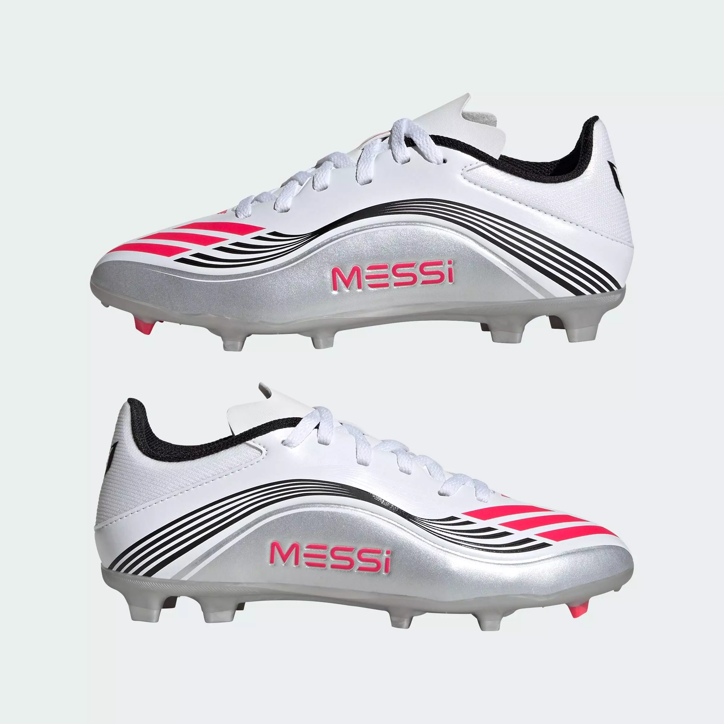 Football F50 Messi League Firm/Multi-Ground Boots Kids Unisex White JP7454